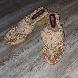 Lisa Vicky Macrame Thong Heel Sandals  Sz 8